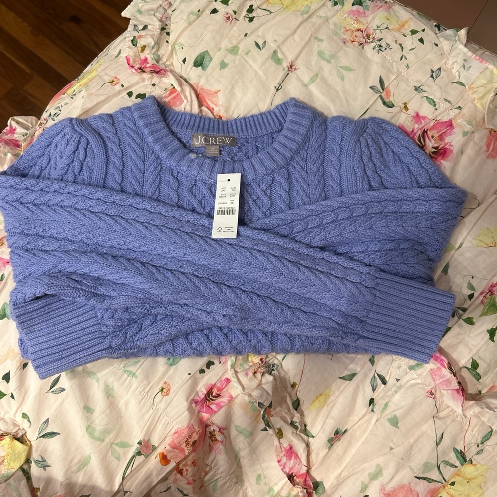 J. Crew Women's Lavender Cable Knit Sweater